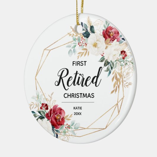 kerstFloral Pensioen Keramisch Ornament (Links)