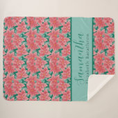 KerstFloral Poinsettia - Gepersonaliseerde naam Sherpa Deken (Voorkant (horizontaal))