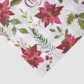 KerstFloral Poinsettia Script Typografie Tissuepapier (Detail)
