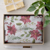 KerstFloral Poinsettia Script Typografie Tissuepapier (Geschenk)