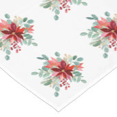 KerstFloral Poinsettia-Waterverven Korte Tafelloper (Hoek)