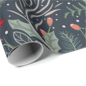 KerstFloral Poinsettia Winter Heather Cadeaupapier (Rol Hoek)