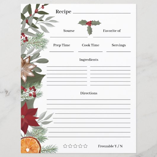 KerstFloral Recipe Card (Voorkant)