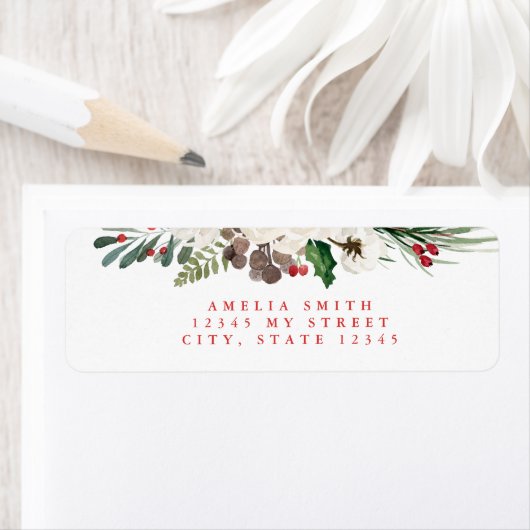 KerstFloral Return Address Labels (Insitu)