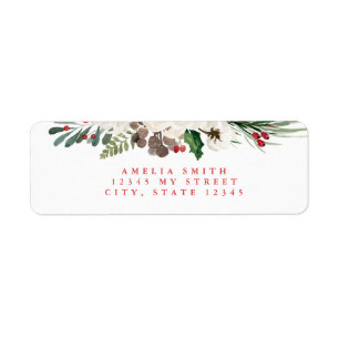 KerstFloral Return Address Labels