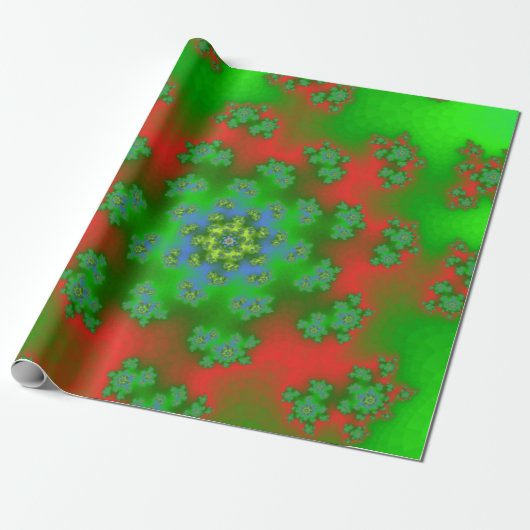 KerstFloral Sprinkles Cadeaupapier (Uitgerold)