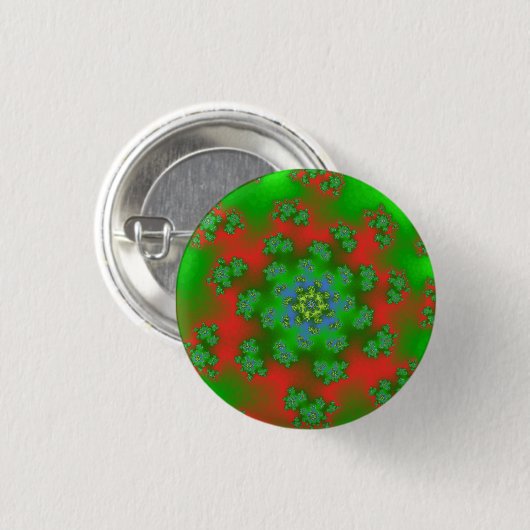 KerstFloral Sprinkles Ronde Button 3,2 Cm (Voorkant /achterkant)