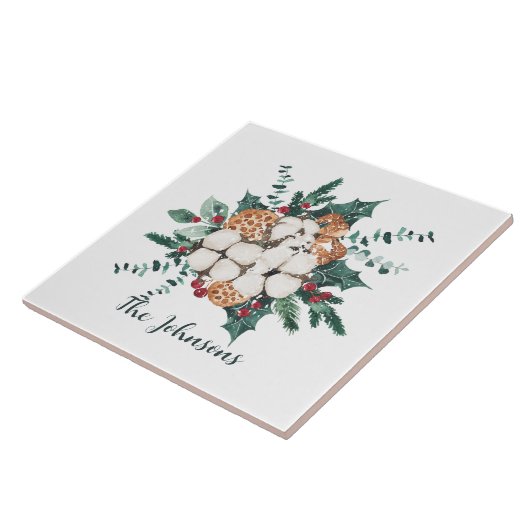 KerstFloral Tegeltje (Zijkant)