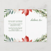 KerstFloral |  vakantieverplaatsing Aankondigingskaart (Achterkant)