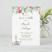 KerstFloral Verf Leaf Brunch en Bubble Kaart (Staand voorkant)