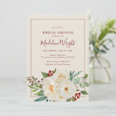 KerstFloral Waterverf Vrijgezellenfeest Kaart (Staand voorkant)