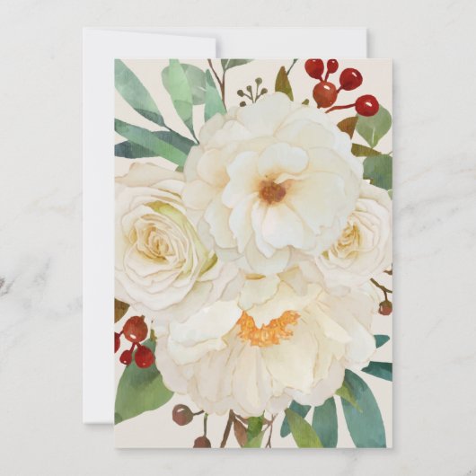 KerstFloral Waterverf Vrijgezellenfeest Kaart (Achterkant)