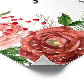 KerstFloral winter bruiloft welkom Poster (Hoek)