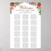 KerstFloral Winter Wedding 18 Tafelzitjes Poster (Voorkant)