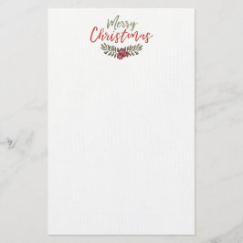 KerstFloral Wreath | Briefpapier pagina