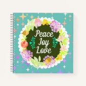 KerstFloral Wreath Notitieboek (Voorkant)