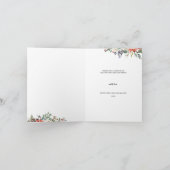 KerstFloral Wreath Season's Greetings 2 Foto Feestdagen Kaart (Binnen)