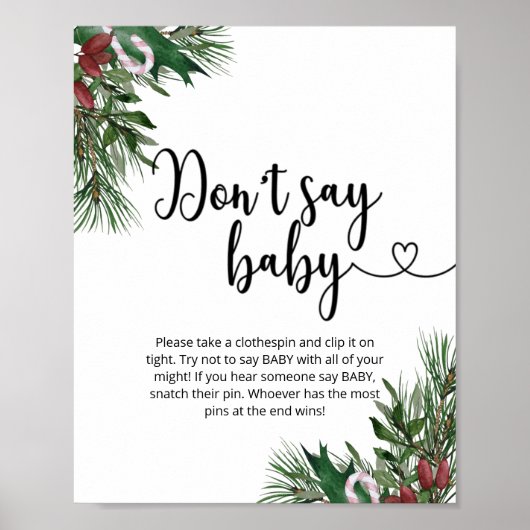 kerstfloral Zeg geen baby Poster (Voorkant)