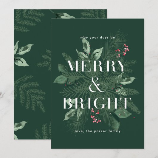 kerstflorale niet-fotofeestdag Kaart (Voorkant / Achterkant)