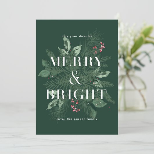 kerstflorale niet-fotofeestdag Kaart (Staand voorkant)