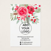 kerstflorale sierjuwelen, haarscherfvertoning visitekaartje (Achterkant)