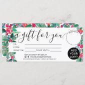 kerstflorale waterverf cadeaubon logo (Voorkant / Achterkant)