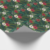 KerstFlorals Floral Hunter Green Cadeaupapier (Hoek)