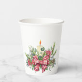 Kerstflorele Joy aan de wereld kandleboog Papieren Bekers (Achterkant)