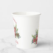 Kerstflorele Joy aan de wereld kandleboog Papieren Bekers (Links)