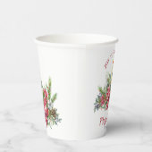 Kerstflorele Joy aan de wereld kandleboog Papieren Bekers (Rechts)