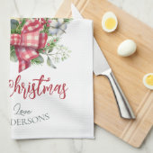 Kerstflorele Joy aan de wereld kandleboog Theedoek (Quarter Fold)