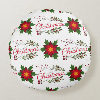 kerstfloret holi met een doornende winter rond kussen