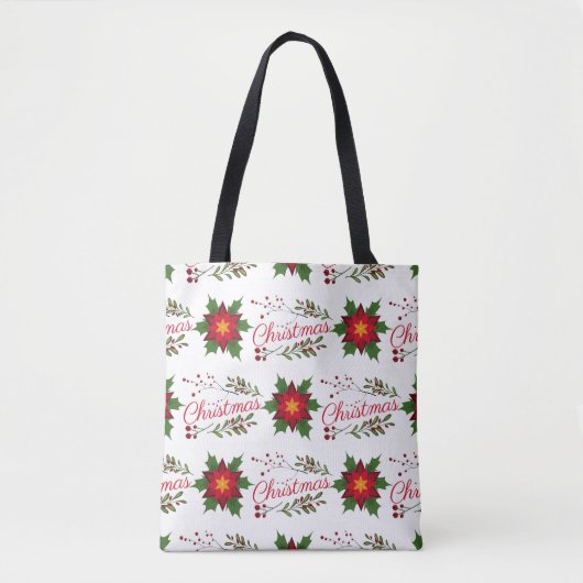 kerstfloret holi met een doornende winter tote bag (Voorkant)