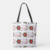 kerstfloret holi met een doornende winter tote bag (Achterkant)