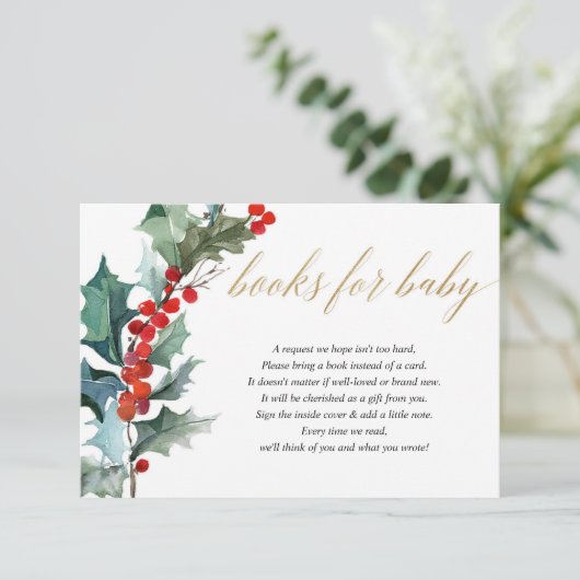 kerstflorrood groen goudboekje, enclave informatiekaartje (Staand voorkant)