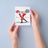 kerstflyer Bodybuilder kerstman met cadeautje Flyer (Hand)
