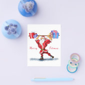 kerstflyer Bodybuilder kerstman met cadeautje Flyer (Enkel)