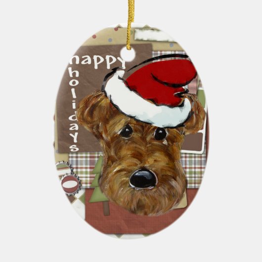 KERSTFOKSTER KERAMISCH ORNAMENT (Voorkant)