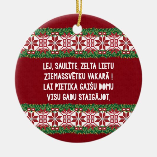KerstFolk Song III Latvieu Tautasdziesma Keramisch Ornament (Voorkant)