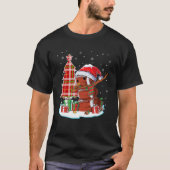 kerstFootball Ball Snowman Dabbing Santa Hat T-shirt (Voorkant)