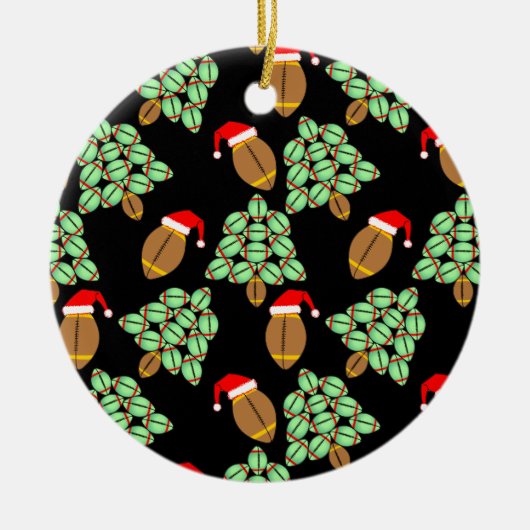 kerstFootball Keramisch Ornament (Voorkant)