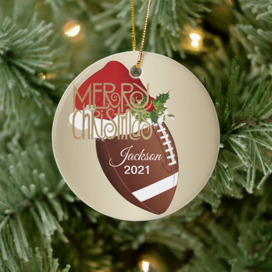 kerstFootball Keramisch Ornament (Boom)