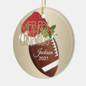 kerstFootball Keramisch Ornament (Links)