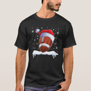 KerstFootball Santa Hat Football mama Funny Xm T-shirt