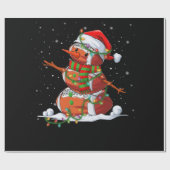KerstFootball Snowman Kinder Football Kerstmis Cadeaupapier (Vlak)
