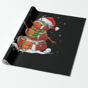 KerstFootball Snowman Kinder Football Kerstmis Cadeaupapier