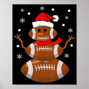 KerstFootball Snowman Kinder Football Kerstmis Poster