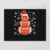 kerstfootball-speler ventilator sneeuwbal briefkaart (Voorkant)