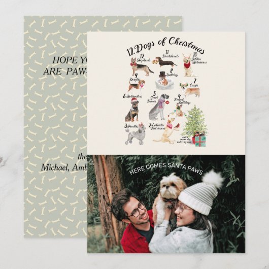 Kerstfoto 12 Kerstmis met Kerstmis met kerstcadeau Kaart (Voorkant / Achterkant)