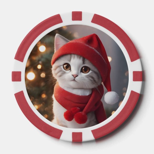 kerstfoto aangepast poker chips (Voorkant)